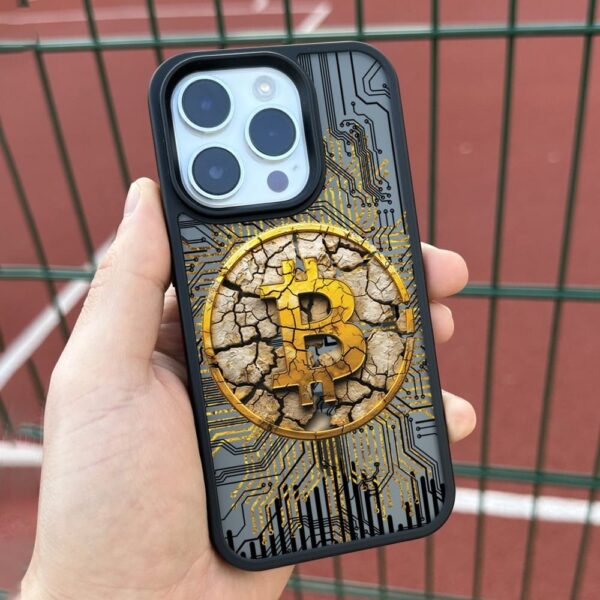 Чехол для iPhone 17 Pro Max Биткоин Трещины