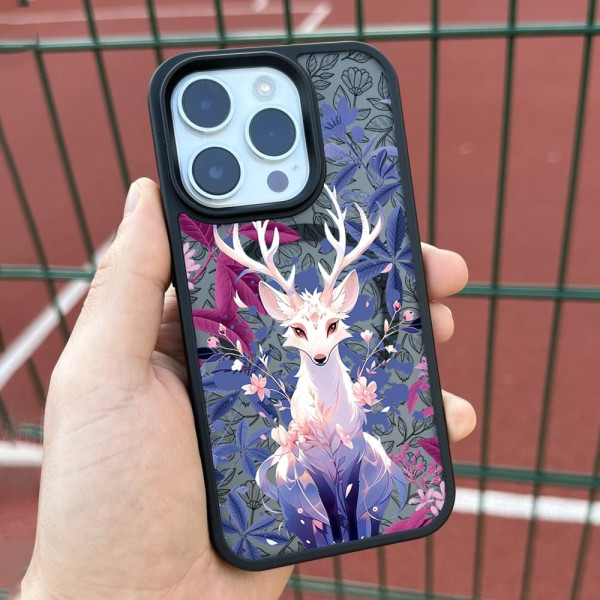 Чехол для iPhone 15 Олень Цветы