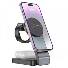 Магнитное беспроводное зарядное устройство 3 в 1 Hoco CQ3 Black