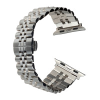 Ремінець Rolex Steel 5 Beads Apple Watch Silver