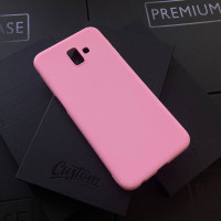 Чехол для Samsung J6 Plus 2018 розовый матовый силикон 