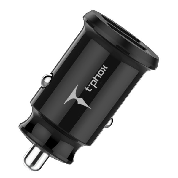 Авто зарядка T-PHOX Charger Set 2.4A Dual+MicroUSB cable 1.2m (Чорний)