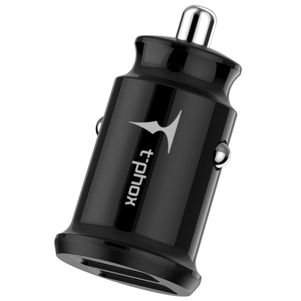 Авто зарядка T-PHOX Charger Set 2.4A Dual+MicroUSB cable 1.2m (Чорний)