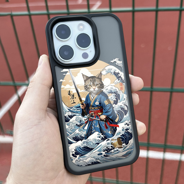 Чехол для iPhone 15 Кот Самурай