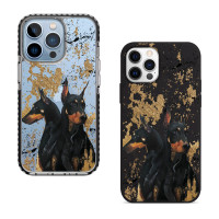 Чохол для iPhone 15 Доберман Мрамор