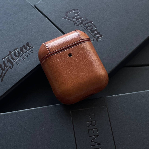 Leather Case for Apple Airpods 1/2