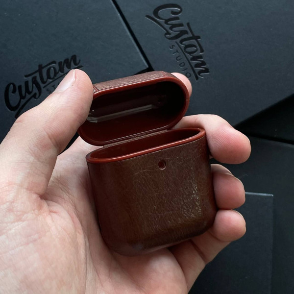 Leather Case for Apple Airpods 1/2