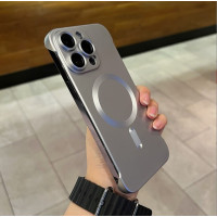 Чехол для iPhone 12 Серая матовая ультратонкая накладка MagSafe