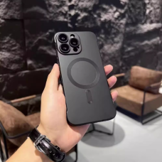 Чехол для iPhone 14 Plus Черная матовая ультратонкая накладка MagSafe