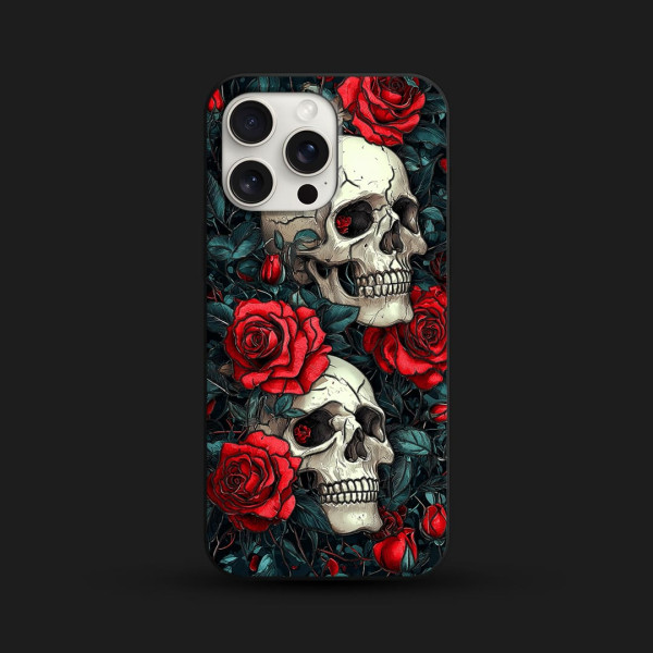 Чохол для iPhone 15 Черепи та троянди