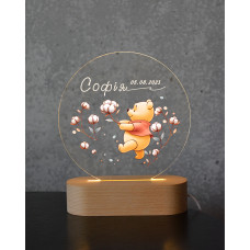 Лампа в детскую комнату с именем и важной датой