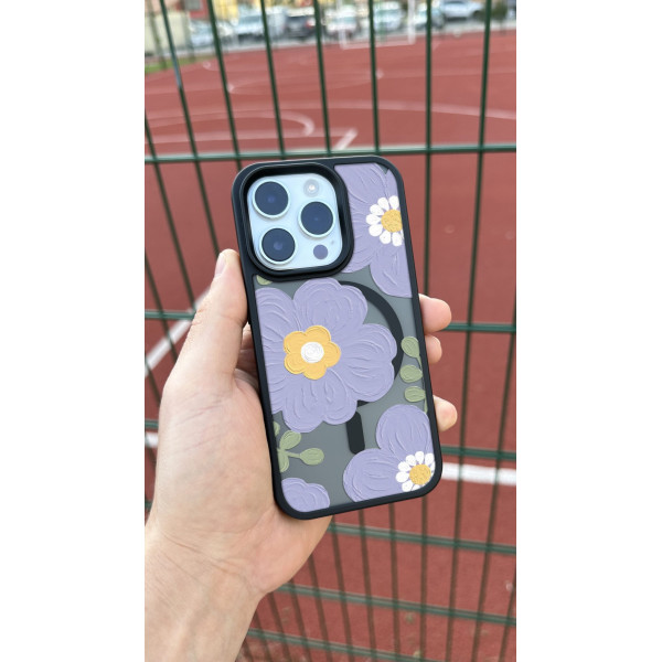 Чехол для iPhone 15 Цветы Краска