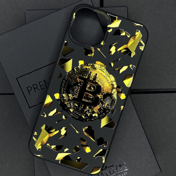 Чехол для iPhone 14 Pro Max Bitcoin Stone