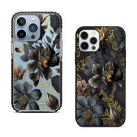 Чехол для iPhone X Черные Цветы