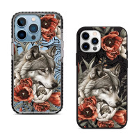 Чехол для iPhone 15 Волк Цветы