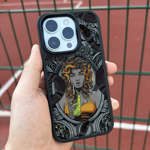 Чехол для iPhone 16 Plus Медуза Стакан