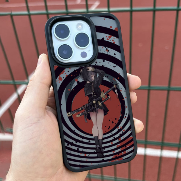 Чехол для iPhone 15 Девушка круги