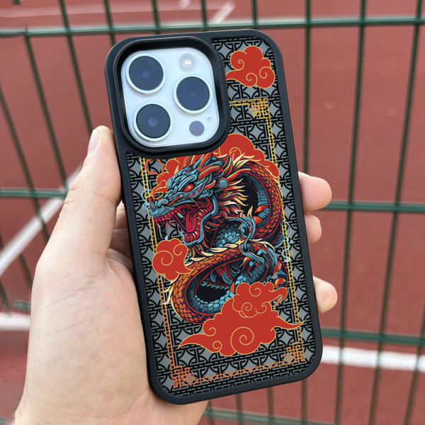 Чехол для iPhone 15 Дракон Облака