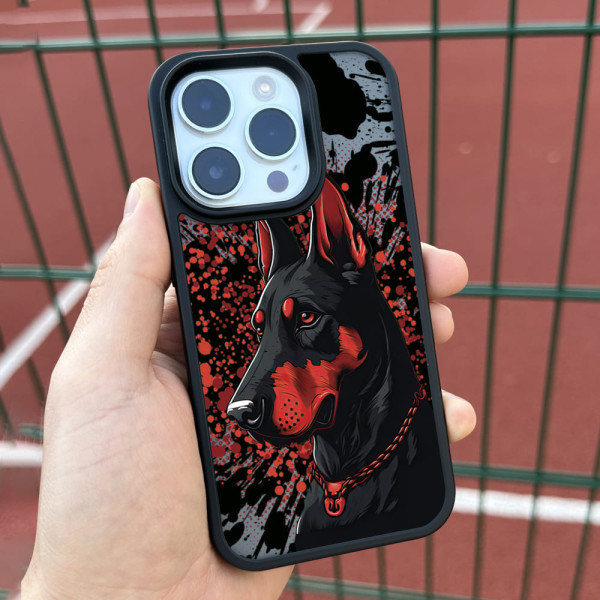 Чехол для iPhone 15 Red Доберман