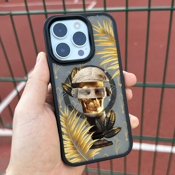 Чехол для iPhone XS Статуя Золотые Листья