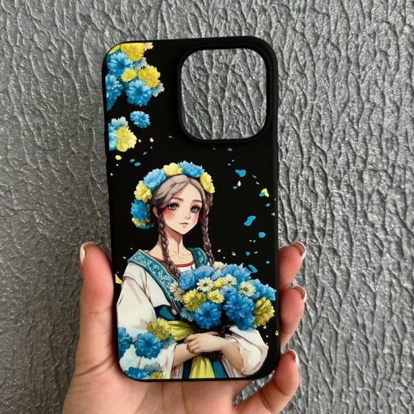 Чехол для iPhone 16 Украинка букет