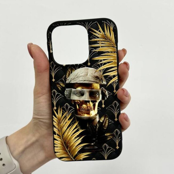 Чехол для iPhone XS Статуя Золотые Листья