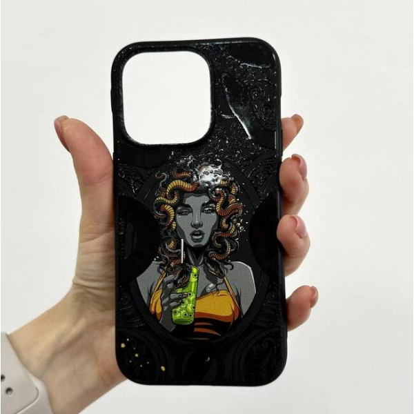 Чехол для iPhone 16 Plus Медуза Стакан