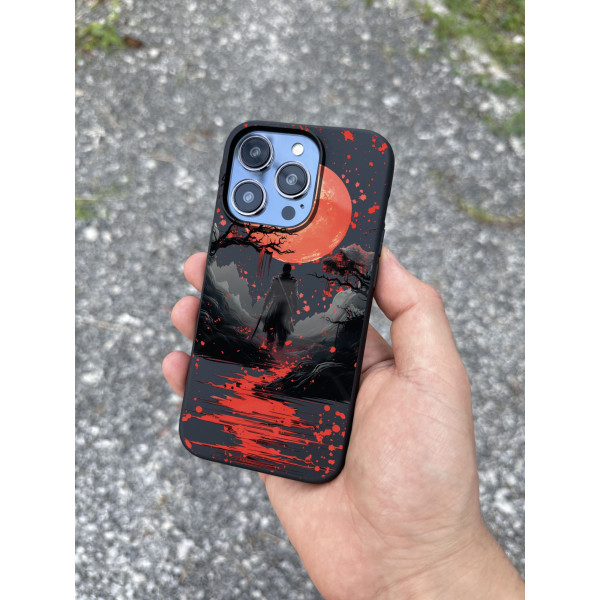 Чехол для iPhone 15 Самурай Луна
