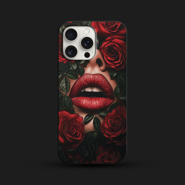 Чехол для iPhone Губы и розы 