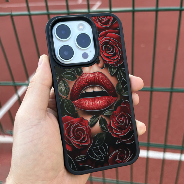 Чехол для iPhone Губы и розы 
