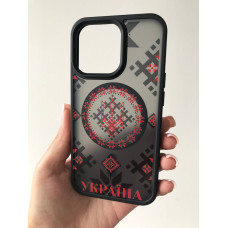 Чехол для iPhone 13 Pro Black Matte with MagSafe - Вышиванка