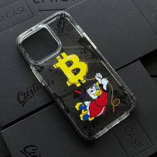 Чехол для iPhone 13 Pro прозорий із захисними бортиками - Скрудж Біткоін
