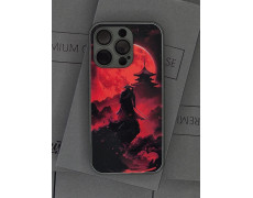 Чохол для iPhone 14 Pro with Glass Black - Самурай Червона Луна