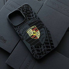 Чехол для iPhone 14 Pro Max Черный силикон с MagSafe - Порше