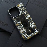 Чехол для iPhone 15 Pro Черный силикон с MagSafe - Bronse Kaws