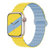 Ремінець Double для Apple Watch Silicone Magnetic Series Жовто-Голубий