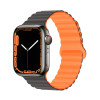 Ремінець Double для Apple Watch Silicone Magnetic Series Сіро-Помаранчевий