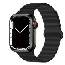 Ремешок Double для Apple Watch Silicone Magnetic Series Черный