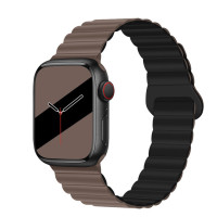 Ремінець Double для Apple Watch Silicone Magnetic Series Коричново-Чорний