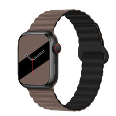 Ремінець Double для Apple Watch Silicone Magnetic Series Коричново-Чорний