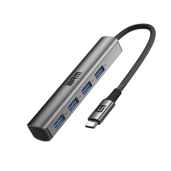 Хаб USB-C ArmorStandart Type-C to 4USB Grey