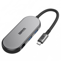 Хаб USB-C ArmorStandart Type-C to HD4K+LAN+PD+2USB+TF/SDcard Grey