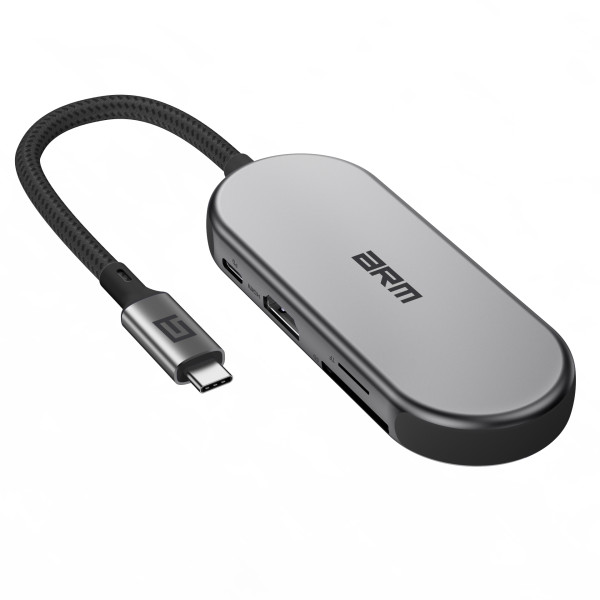 Хаб USB-C ArmorStandart Type-C to HD4K+LAN+PD+2USB+TF/SDcard Grey