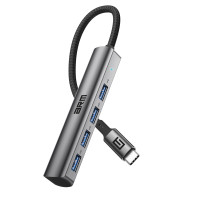 Хаб USB-C ArmorStandart Type-C to 4USB Grey