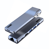 Хаб USB-C ArmorStandart For MacBook M-Series HD4K+LAN+PD+3USB+TF/SDcard Grey