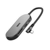 Хаб USB-C ArmorStandart Angle Type-C to HD4K+LAN+PD+2USB+TF/SDcard Grey 